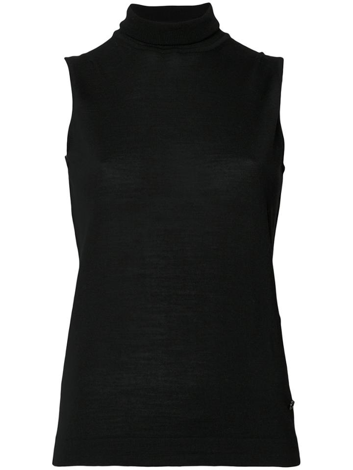 Salvatore Ferragamo Sleeveless Turtleneck Knit - Black