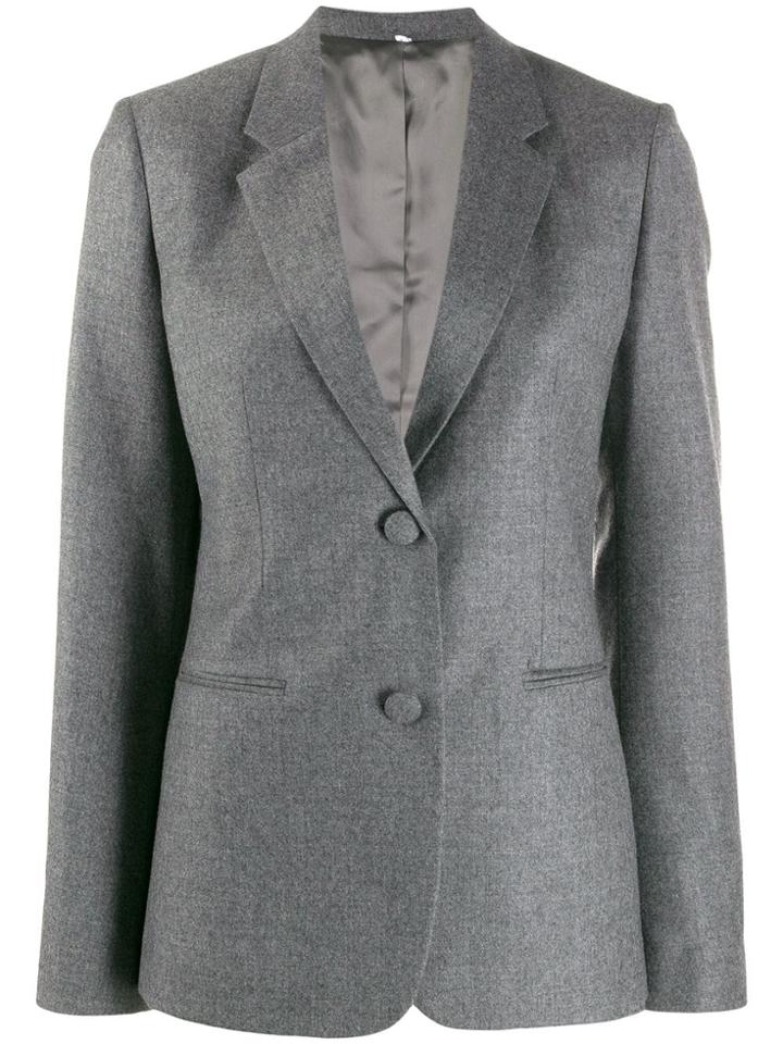 Helmut Lang Flannel Shrunken Blazer - Grey
