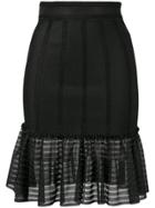 Alexander Mcqueen Sheer Panel Skirt - Black
