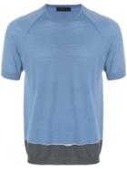 Prada Contrast Hem T-shirt - Blue