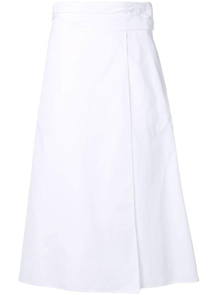 Jil Sander Navy A-line Skirt - White