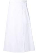Jil Sander Navy A-line Skirt - White