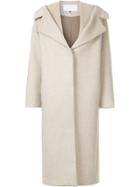 Le Ciel Bleu Draped Collar Coat - Nude & Neutrals