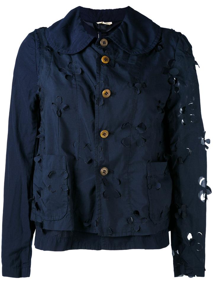 Comme Des Garçons Comme Des Garçons - Flower Jacket - Women - Polyester - M, Blue, Polyester