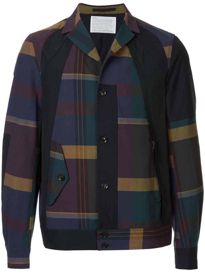 Kolor Plaid Bomber Jacket - Red