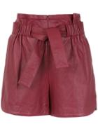 Cruise Pipa Leather Shorts - Red