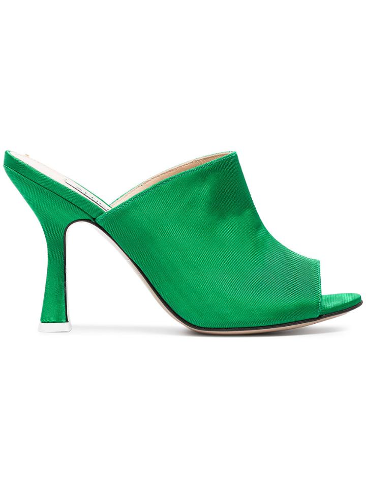 Attico Green Pamela 100 Satin Mules