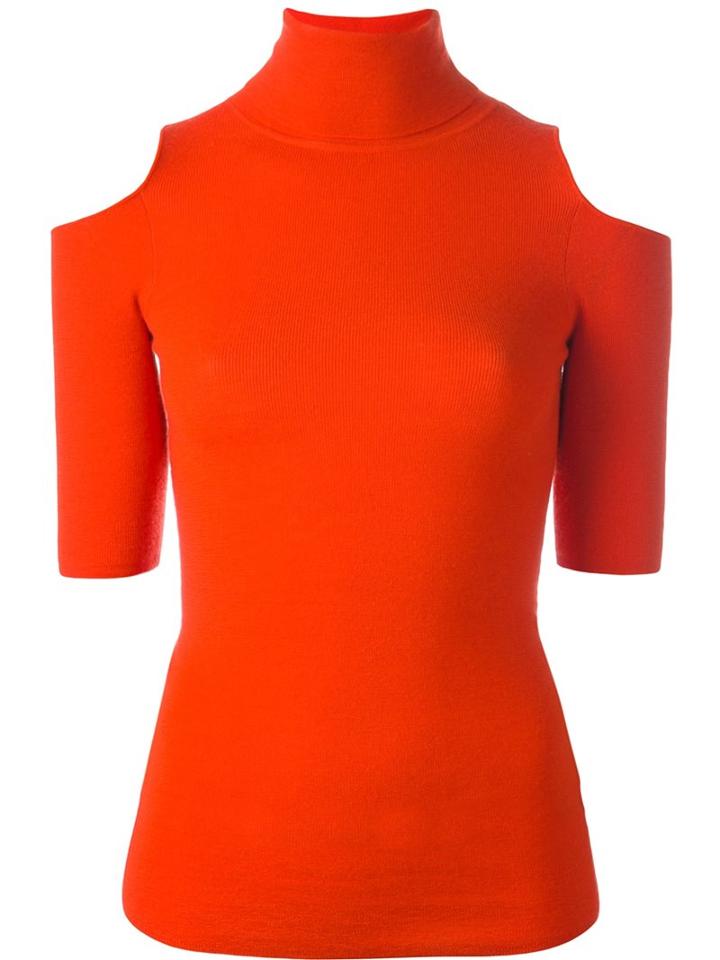 Zoe Jordan Cut-out Shoulder Jumper, Women's, Size: S/m, Yellow/orange, Cashmere/wool