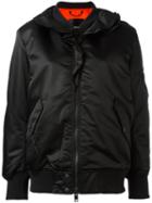 Diesel Ruffle Trim Bomber Jacket, Women's, Size: Medium, Black, Polyamide/polyester/polyester