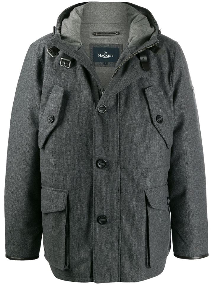 Hackett Hooded Woven Coat - Grey