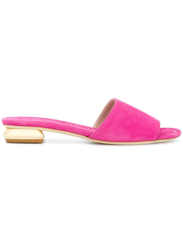 Anna F. Contrast Open-toe Sandals - Pink