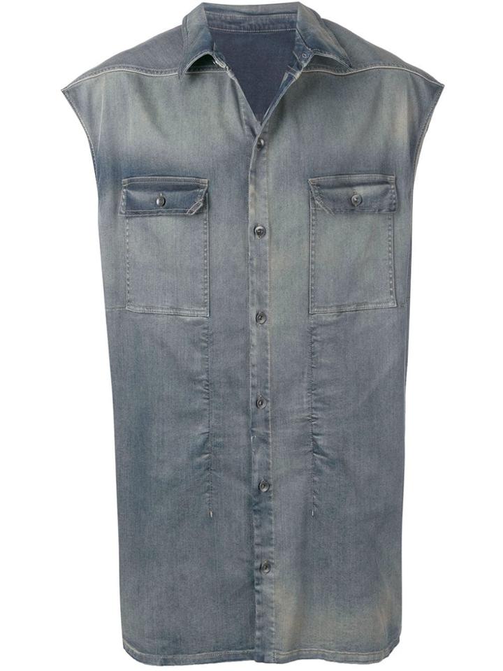 Rick Owens Drkshdw Long Sleeveless Shirt - Blue