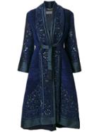 Alberta Ferretti Embroidered Tie Waist Coat - Blue