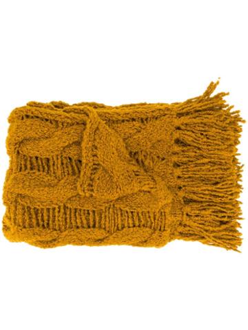 Gentry Portofino Chunky Knit Tassel Scarf - Yellow