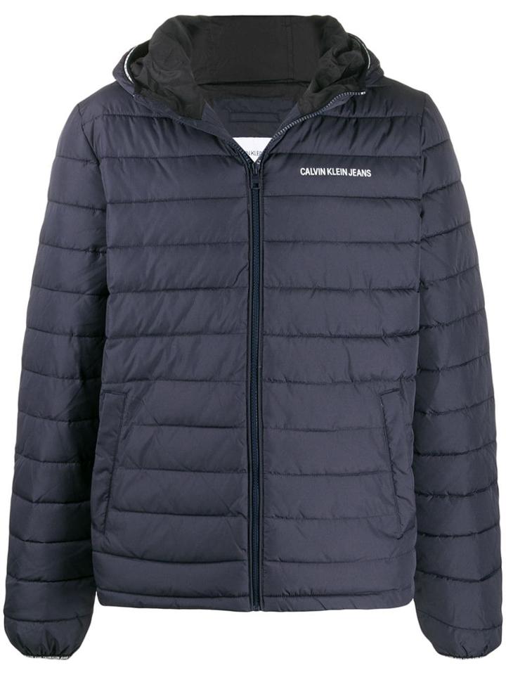 Calvin Klein Jeans Logo Puffer Jacket - Blue