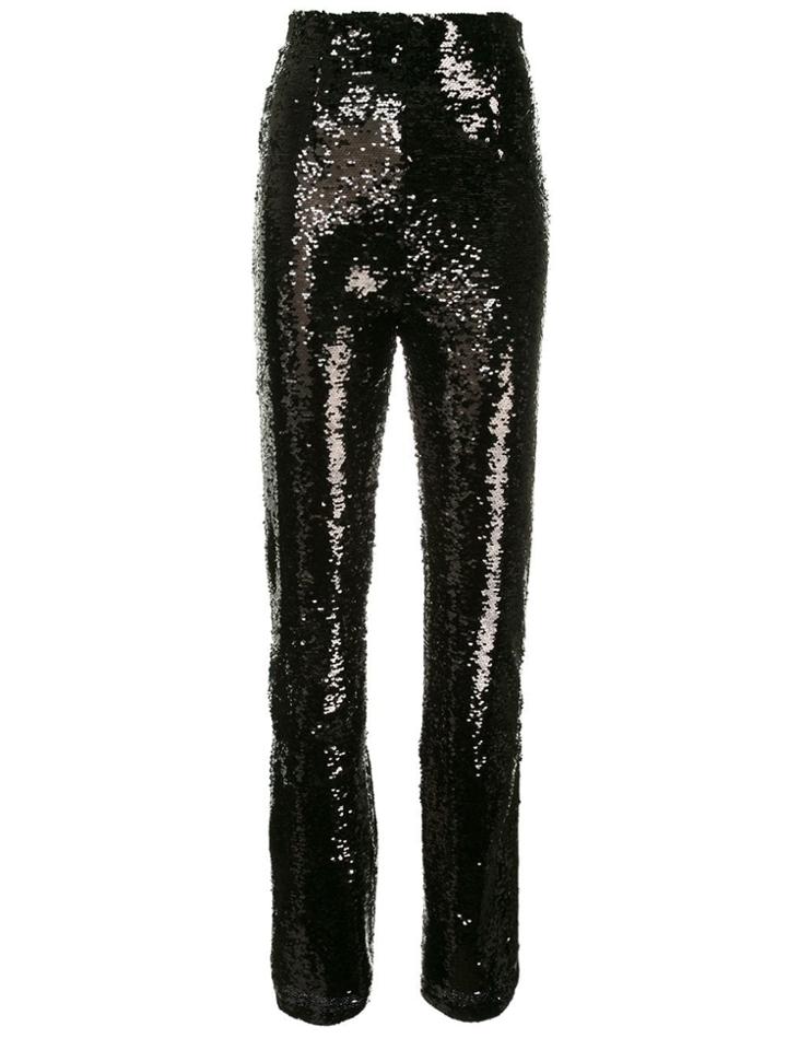 16arlington Sequinned Straight Leg Trousers - Black