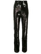 16arlington Sequinned Straight Leg Trousers - Black