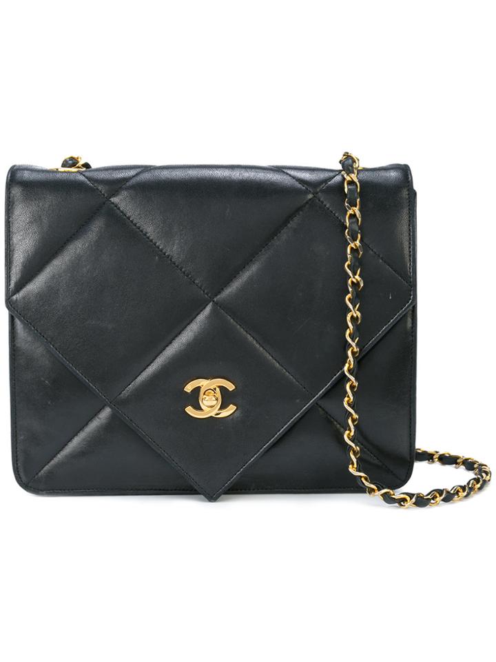 Chanel Vintage Envelope Flap Bag - Black