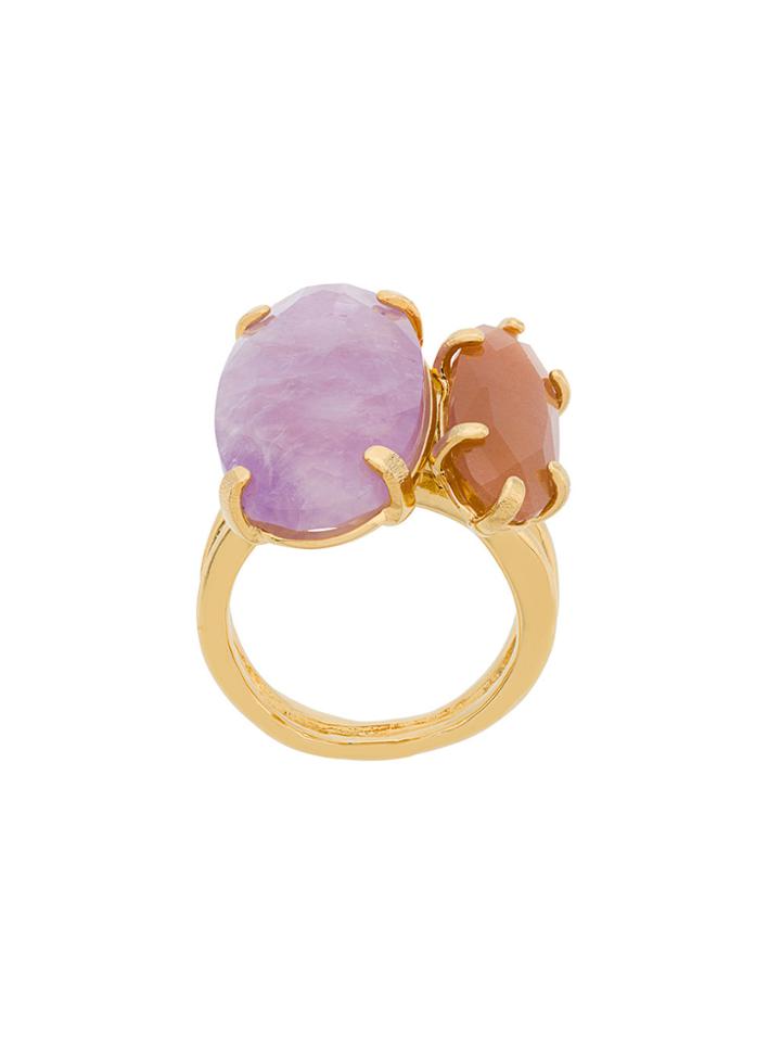 Wouters & Hendrix Technofossils Amethyst And Sunstone Ring - Metallic