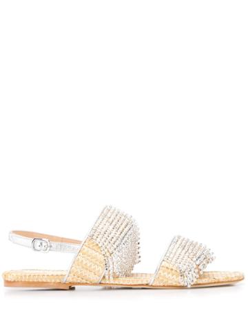 Polly Plume Strass Sandals - Silver