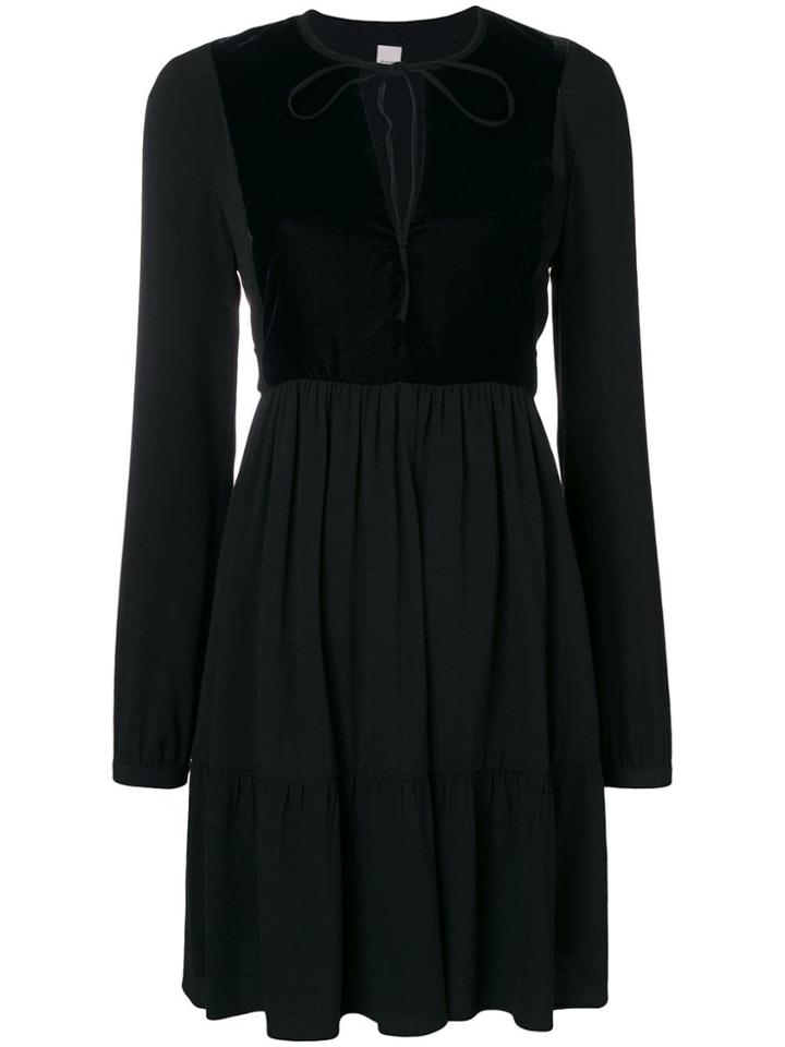Pinko Tie Neck Tiered Dress - Black