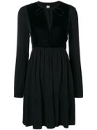 Pinko Tie Neck Tiered Dress - Black