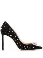 Jimmy Choo Romy 100 Embellished Pumps - Black