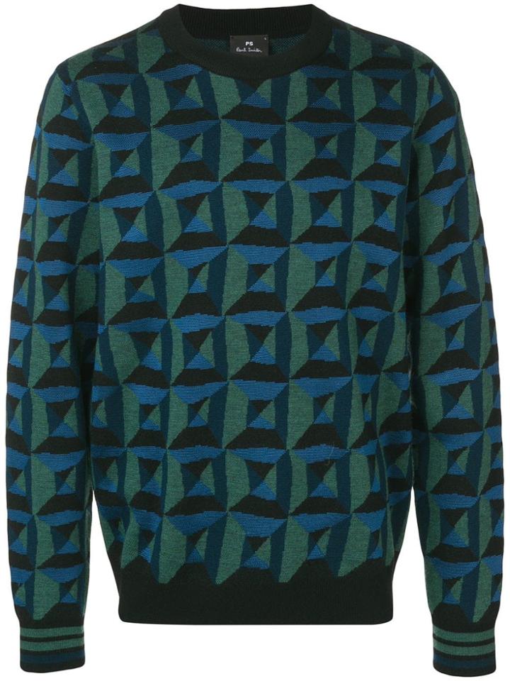 Ps By Paul Smith Geometric Jumper - Blue