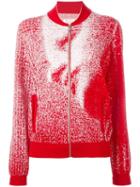 Maison Margiela Pixelated Pattern Cardigan, Women's, Size: Medium, Red, Cotton/polyester