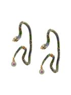 Roberto Cavalli Enamelled Snake Earrings - Blue