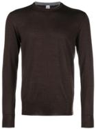 Eleventy Crew Neck Fitted Sweater - Brown