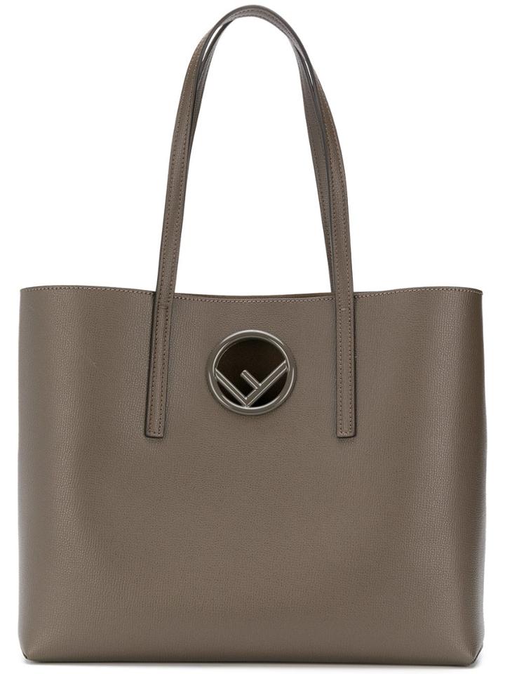 Fendi Fendi Logo Shopper Tote - Grey