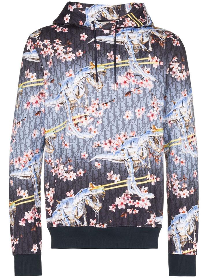 Dior Homme Sorayama Dino-print Hoodie - Blue