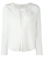 Société Anonyme Asymmetric Buttoned Shirt, Women's, Size: 2, White, Silk