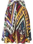 Etro Ethnic Print Flared Skirt, Women's, Size: 40, Silk