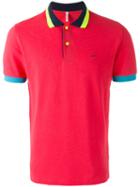Sun 68 Contrast Polo Shirt, Men's, Size: Large, Pink/purple, Cotton/spandex/elastane