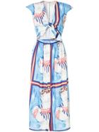 Tata Naka Printed Midi Dress - Blue