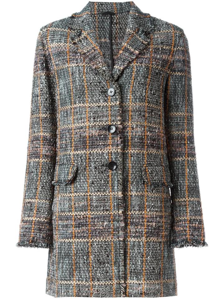 Etro Checked Coat, Women's, Size: 40, Cotton/acrylic/polyamide/wool