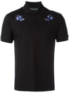 Alexander Mcqueen Swallow Embroidered Polo Shirt, Men's, Size: Medium, Black, Cotton