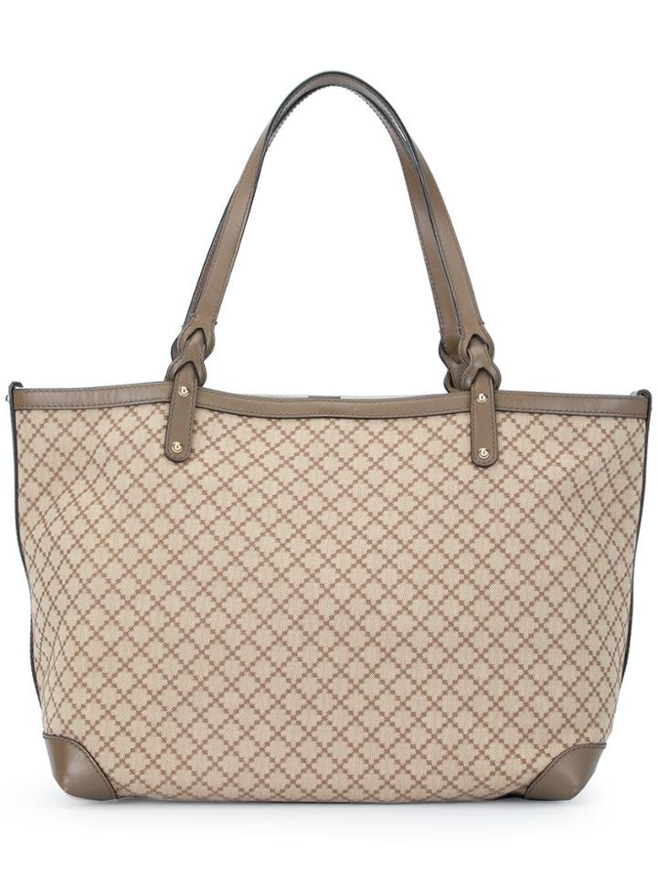 Gucci Vintage Diamante Jacquard Tote Bag - Neutrals