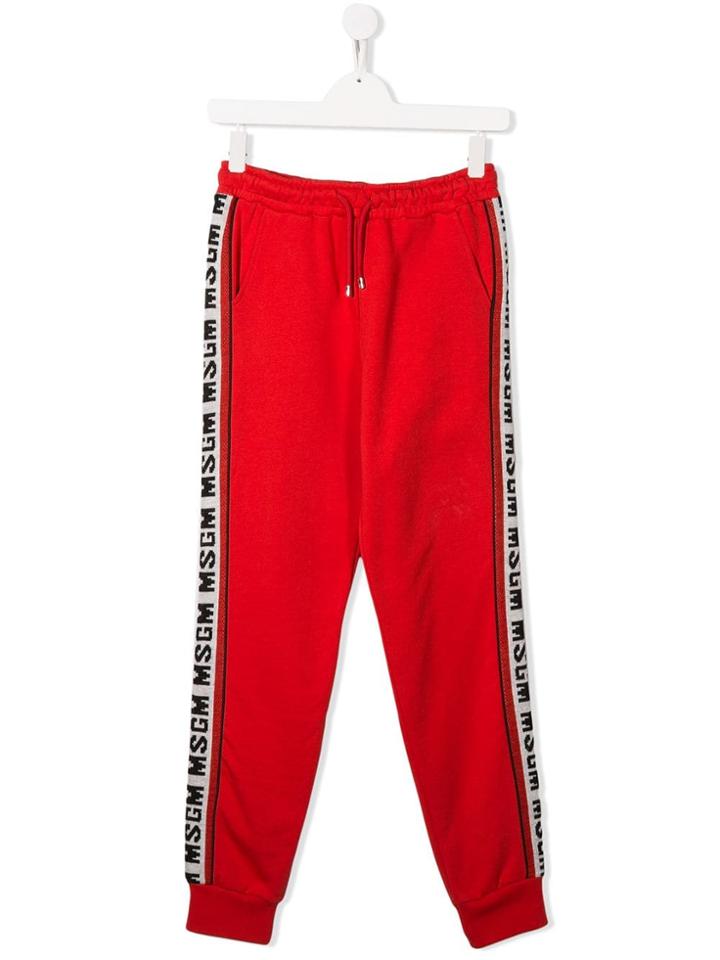 Msgm Kids Logo Track Pants - Red