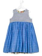 Pero Kids Striped Trim Dress, Girl's, Size: 6 Yrs, Blue