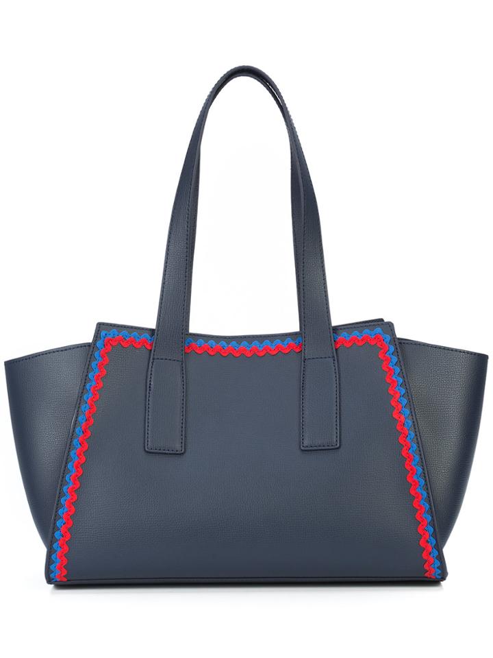 Loeffler Randall Ruffled Stripe Tote - Blue