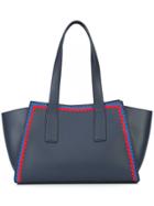 Loeffler Randall Ruffled Stripe Tote - Blue