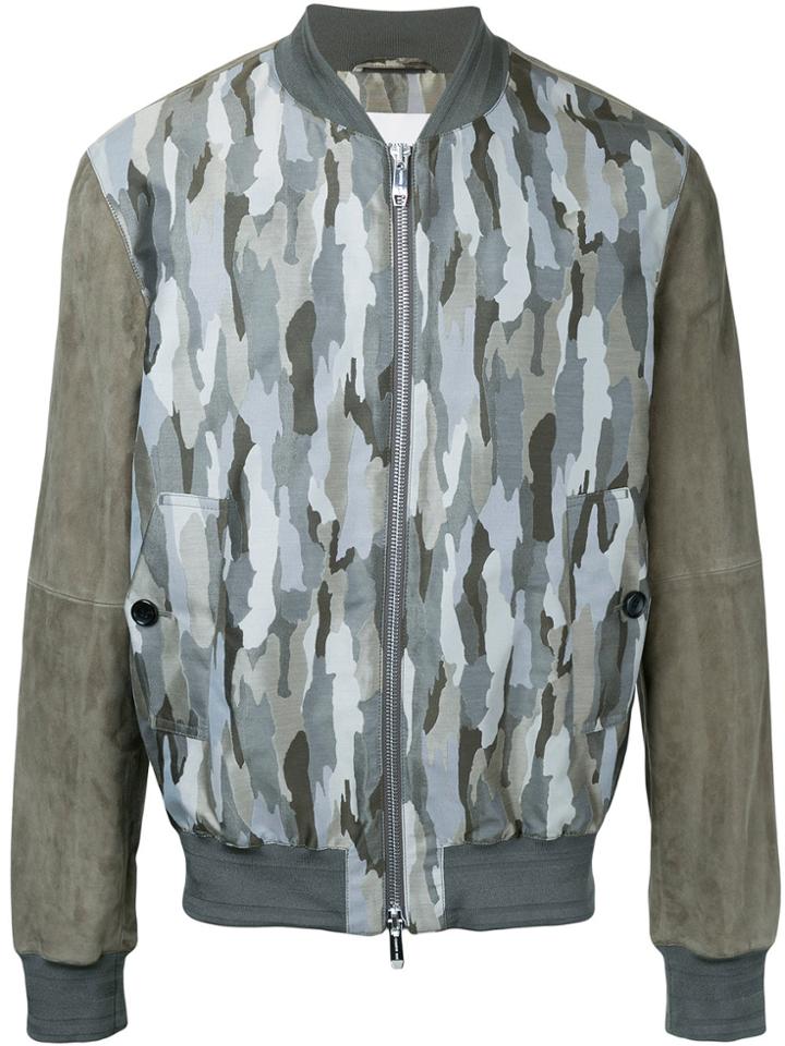Cerruti 1881 Camouflage Print Bomber Jacket - Brown