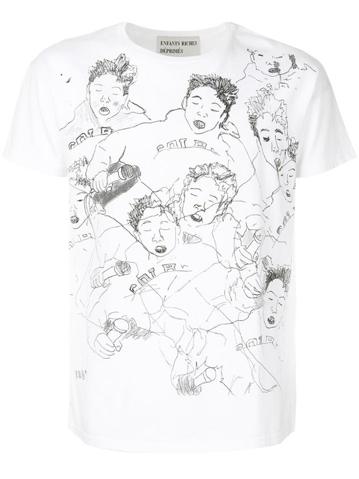 Enfants Riches Déprimés Illustration Print T-shirt - White