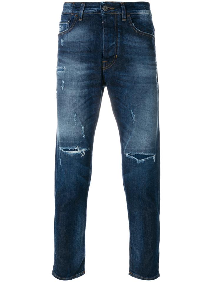 Low Brand Distressed Skinny Jeans - Blue