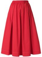 Fay Pleated A-line Skirt - Red