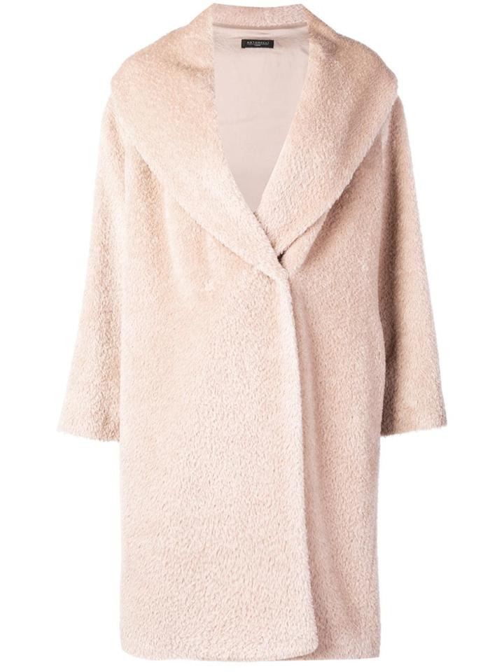 Antonelli Oversized Textured Midi Coat - Pink
