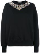 Alexander Mcqueen Embellished Sweater, Women's, Size: 42, Black, Cotton